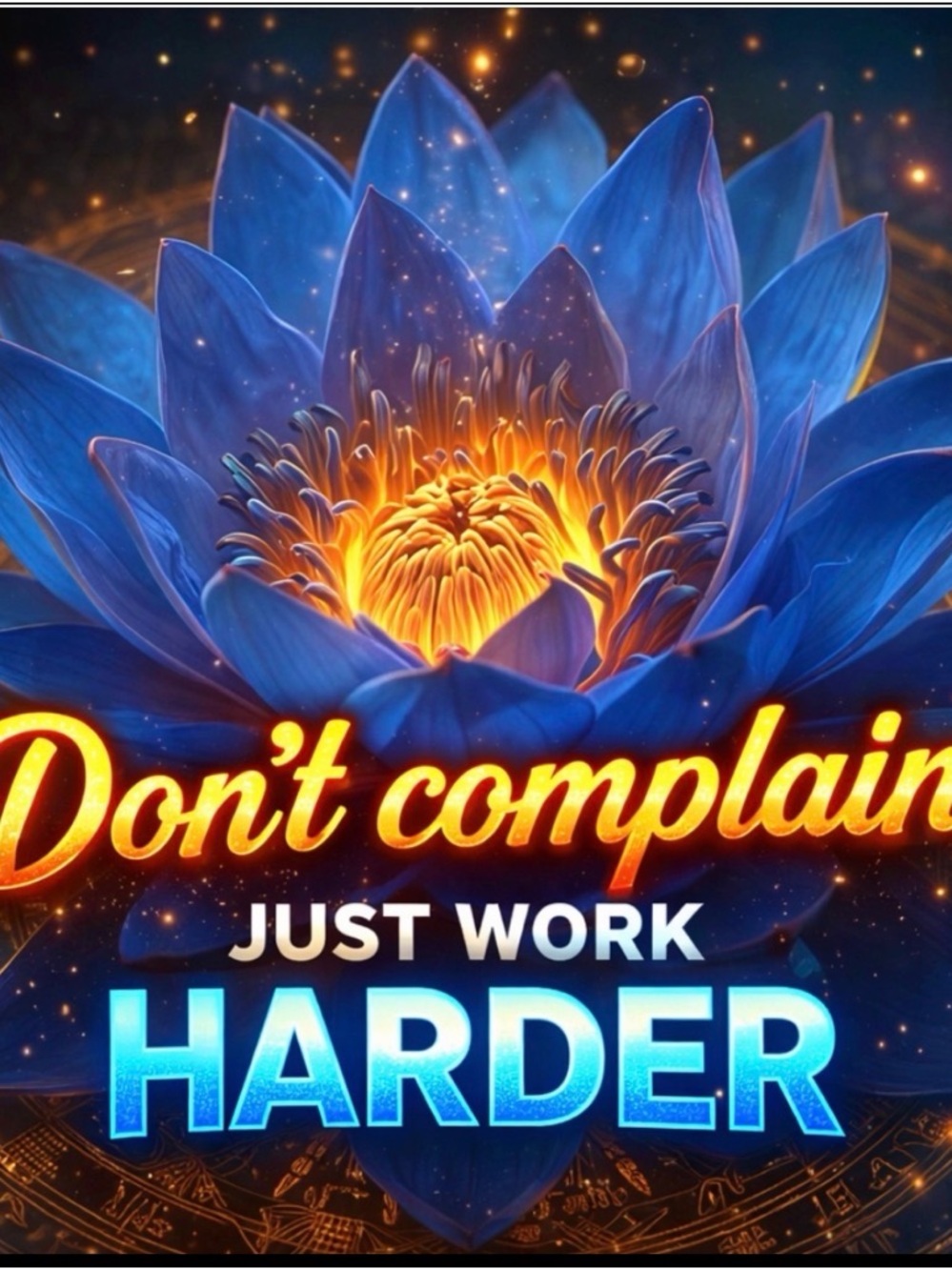 Lavish Blue & Gold Lotus Motivational Poster